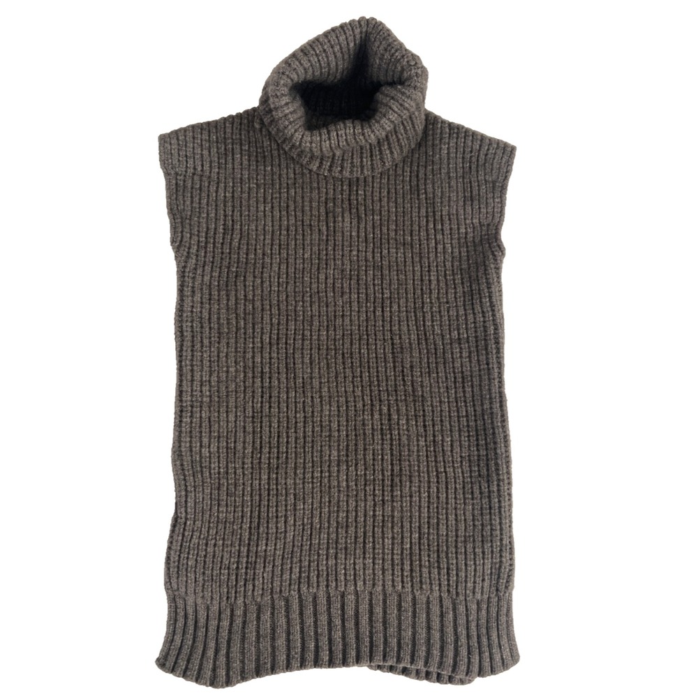 Vince Womens Brown Sleeveless Turtleneck Chunky Knit Sweater Pullover Cozy